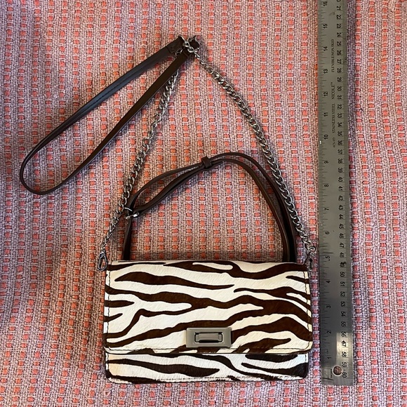 Zara zebra print pony hair cross body belt bag - Picture 1 of 5